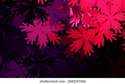Dark Purple, Pink vector abstract backdrop with flowers. An elegant bright illustration with flowers. Colorful pattern for kid's books.