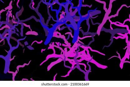 Dark Purple, Pink vector abstract background with leaves, branches. Decorative design in Indian style on white background. A new texture for your wallpaper design.