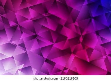 Dark Purple, Pink vector abstract polygonal pattern. Creative illustration in halftone style with triangles. Completely new template for your banner.