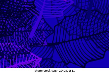 Dark Purple, Pink vector abstract pattern with leaves. leaves on blurred abstract background with gradient. Textured pattern for websites, banners.