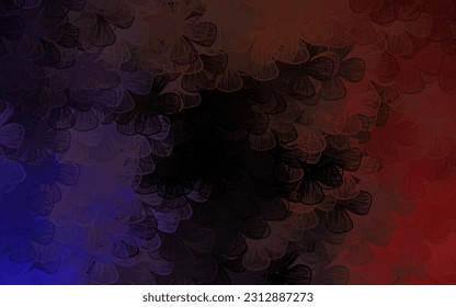 Dark Purple, Pink vector abstract pattern with trees, branches. Colorful illustration in doodle style with flowers. New template for your design.