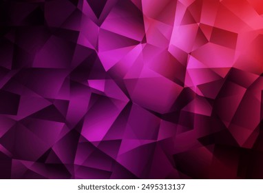 Dark Purple, Pink vector abstract mosaic pattern. A sample with polygonal shapes. New template for your brand book.