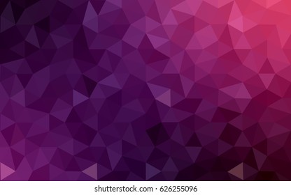 Dark Purple, Pink vector abstract textured polygonal background. Blurry triangle design. Pattern can be used for background.