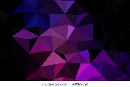 Dark Purple, Pink vector abstract polygonal template. A vague abstract illustration with gradient. Brand-new style for your business design.