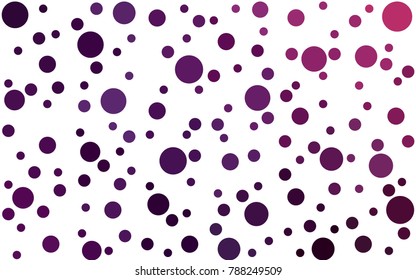 Dark Purple, Pink vector abstract pattern with circles. Geometry template for your business design. Background with colored spheres.