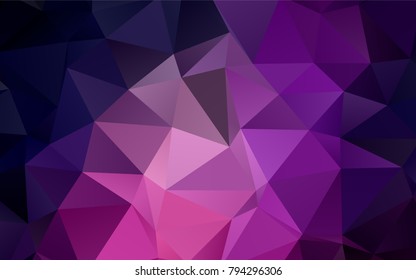 Dark Purple, Pink vector abstract mosaic template. An elegant bright illustration with gradient. A new texture for your design.