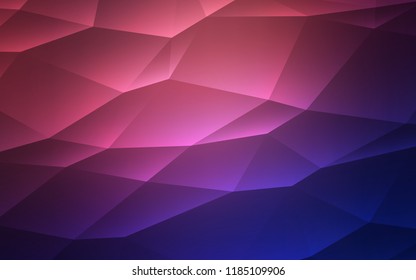 Dark Purple, Pink vector backdrop with lines, triangles. Abstract gradient illustration with triangles. Pattern for commercials.