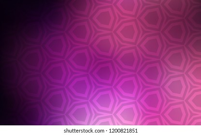 Dark Purple, Pink vector backdrop with hexagons. Abstract illustration with colorful hexagons. Pattern for texture of wallpapers.