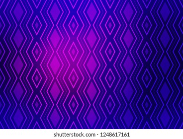 Dark Purple, Pink vector backdrop with lines, cubes. Colorful lines, squares on abstract background with gradient. Best design for your ad, poster, banner.