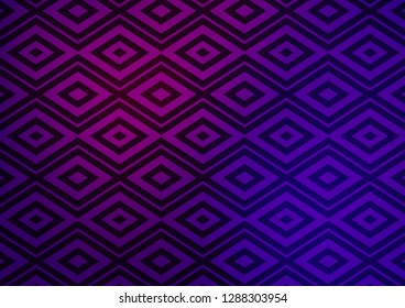 Dark Purple, Pink vector backdrop with lines, cubes. Shining colorful illustration with lines, rectangles. Pattern for business booklets, leaflets.