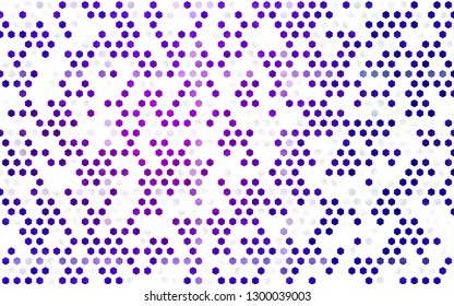 Dark Purple, Pink vector backdrop with hexagons. Colorful hexagons on white backdrop. Pattern for texture of wallpapers.