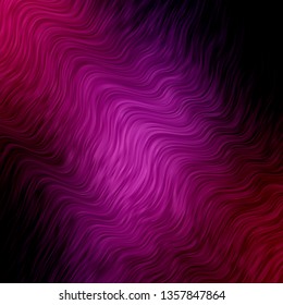 Dark Purple, Pink vector backdrop with bent lines. Bright illustration with gradient circular arcs. Pattern for websites, landing pages.