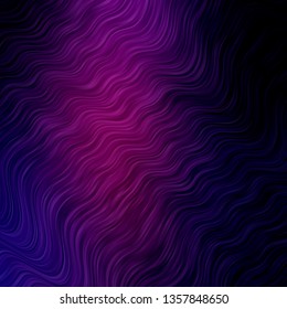 Dark Purple, Pink vector backdrop with curves. Abstract illustration with gradient bows. Pattern for ads, commercials.