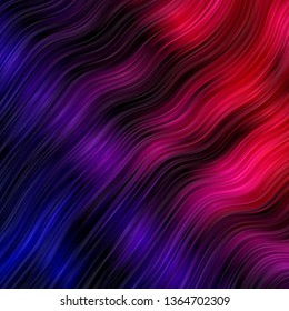 Dark Purple, Pink vector backdrop with curves. Colorful illustration with curved lines. Pattern for commercials, ads.