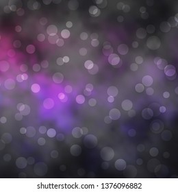Dark Purple, Pink vector backdrop with circles. Modern abstract illustration with colorful circle shapes. Pattern for websites, landing pages.