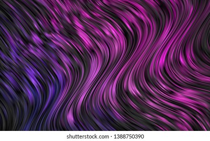 Dark Purple, Pink vector backdrop with bent lines. A sample with blurred bubble shapes. A completely new marble design for your business.