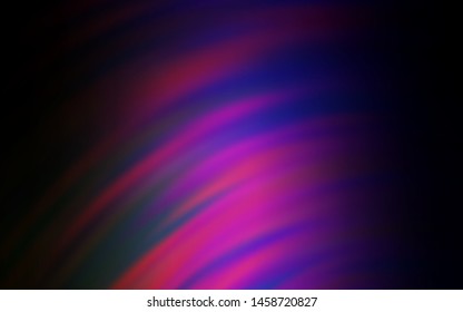 Dark Purple, Pink vector backdrop with curved lines. Colorful geometric sample with gradient lines.  Abstract style for your business design.