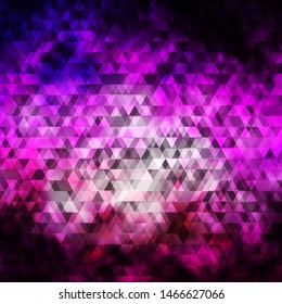 Dark Purple, Pink vector backdrop with lines, triangles. Gradient triangles in abstract style on simple form. Pattern for commercials.