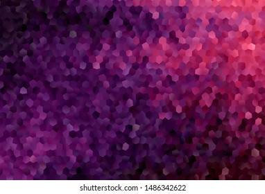 Dark Purple, Pink vector backdrop with hexagons. Colorful hexagons on blur backdrop. Pattern for landing pages.
