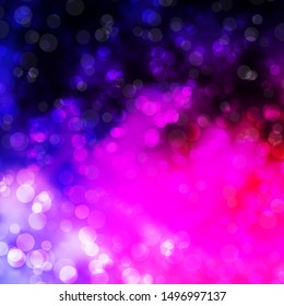Dark Purple, Pink vector backdrop with dots. Abstract colorful disks on simple gradient background. Pattern for websites.