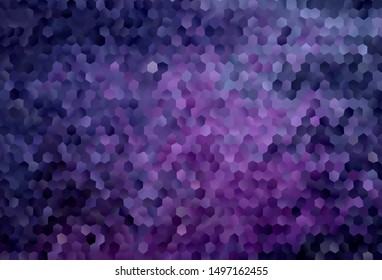 Dark Purple, Pink vector backdrop with hexagons. Illustration of colored hexagons on blur surface. Pattern for texture of wallpapers.