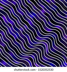 Dark Purple, Pink vector backdrop with bent lines. Colorful illustration in circular style with lines. Template for your UI design.
