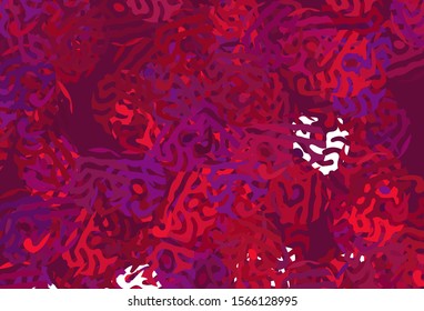 Dark Purple, Pink vector backdrop with memphis shapes. Decorative design in abstract style with random forms. Elegant design for wallpapers.