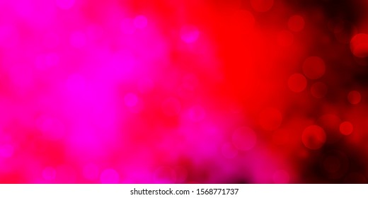 Dark Purple, Pink vector backdrop with dots. Modern abstract illustration with colorful circle shapes. New template for a brand book.