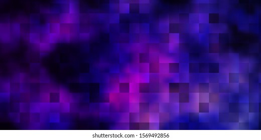 Dark Purple, Pink vector backdrop with rectangles. Abstract gradient illustration with colorful rectangles. Best design for your ad, poster, banner.