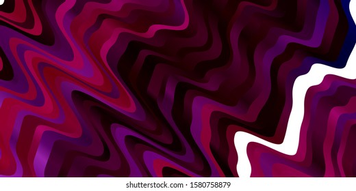 Dark Purple, Pink vector backdrop with circular arc. Colorful illustration in abstract style with bent lines. Pattern for ads, commercials.