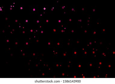 Dark Purple, Pink vector backdrop with lines, circles, rhombus. Circles, lines, rhombus with colorful gradient. Pattern for commercials.