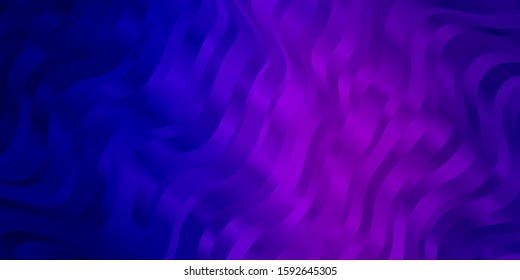 Dark Purple, Pink vector backdrop with curves. Colorful illustration in circular style with lines. Best design for your ad, poster, banner.