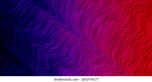 Dark Purple, Pink vector backdrop with curves. Gradient illustration in simple style with bows. Pattern for booklets, leaflets.