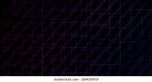 Dark Purple, Pink vector backdrop with lines. Modern abstract illustration with colorful lines. Template for your UI design.