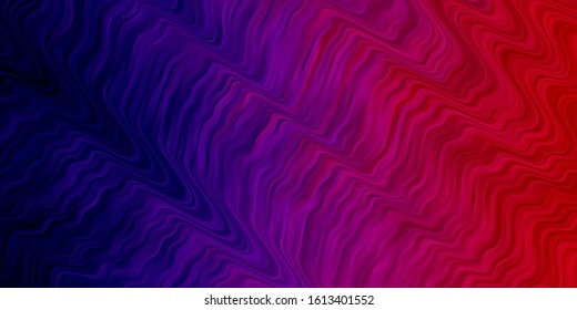 Dark Purple, Pink vector backdrop with curves. Gradient illustration in simple style with bows. Pattern for booklets, leaflets.