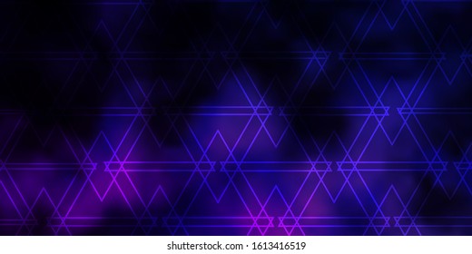 Dark Purple, Pink vector backdrop with lines, triangles. Modern abstract illustration with colorful triangles. Pattern for commercials.