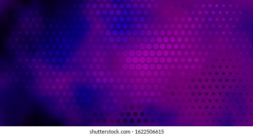 Dark Purple, Pink vector backdrop with dots. Colorful illustration with gradient dots in nature style. Pattern for booklets, leaflets.