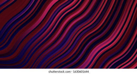 Dark Purple, Pink vector backdrop with curves. Colorful illustration, which consists of curves. Pattern for ads, commercials.