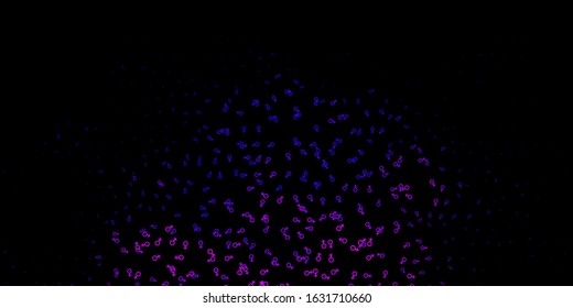 Dark Purple, Pink vector backdrop with mystery symbols. Colorful vintage illustration with gradient alchemy shapes. Best design halloween events.