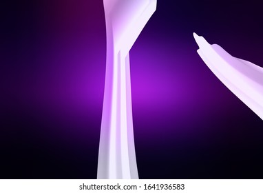 Dark Purple, Pink vector backdrop with curved lines. Creative illustration in halftone style with gradient. New composition for your brand book.