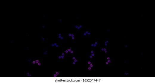 Dark Purple, Pink vector backdrop with mystery symbols. Colorful mystic symbols with a gradient in ancient style. Simple base for your occult design.