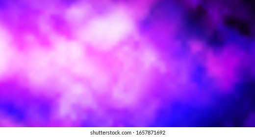 Dark Purple, Pink vector backdrop with cumulus. Abstract illustration with colorful gradient clouds. Template for websites.