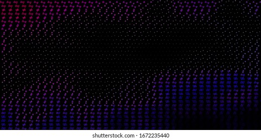 Dark Purple, Pink vector backdrop with mystery symbols. Illustration with magical signs of spiritual power. Best design halloween events.