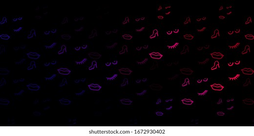 Dark Purple, Pink vector backdrop with woman's power symbols. Colorful feminism symbols with a gradient in modern style. Simple design for your web site.