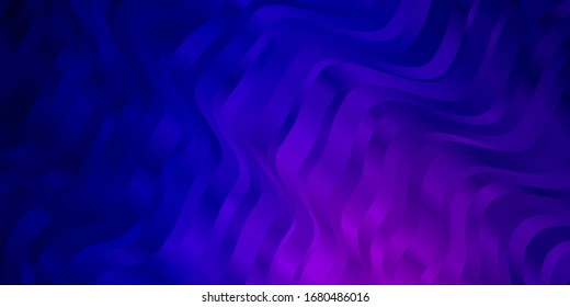 Fondo vectorial oscuro morado, rosado con curvas. Ilustración colorida en estilo circular con líneas. Mejor diseño para tu anuncio, afiche, banner.