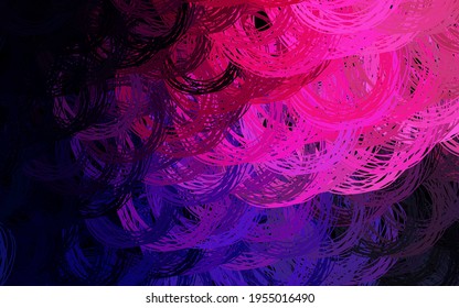 Dark Purple, Pink vector backdrop with curved lines. Glitter abstract illustration with wry lines. Business design for posters, banners.