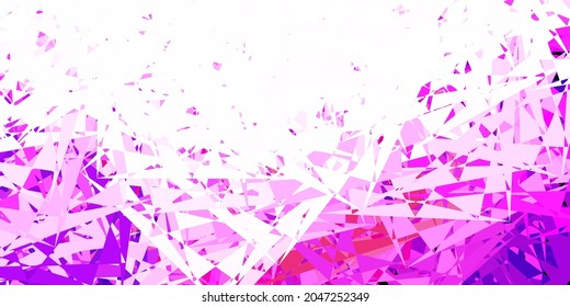 Púrpura oscuro, fondo vector rosa con triángulos, líneas. Ilustración de material web con triángulos abstractos coloridos. Una adición fácil a sus comerciales.