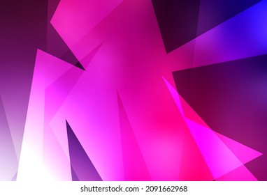 Dark Purple, Pink vector backdrop with lines, triangles. Glitter abstract illustration with triangular shapes. Modern template for landing page.