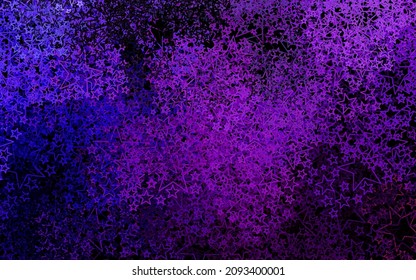 Dark Purple, Pink vector backdrop with small and big stars. Modern geometrical abstract illustration with stars. Smart design for your business advert.