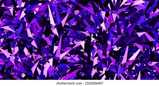 Púrpura oscuro, fondo vector rosado con líneas, triángulos. Ilustración con un conjunto de triángulos coloridos. Diseño moderno para su tarjeta de visita.